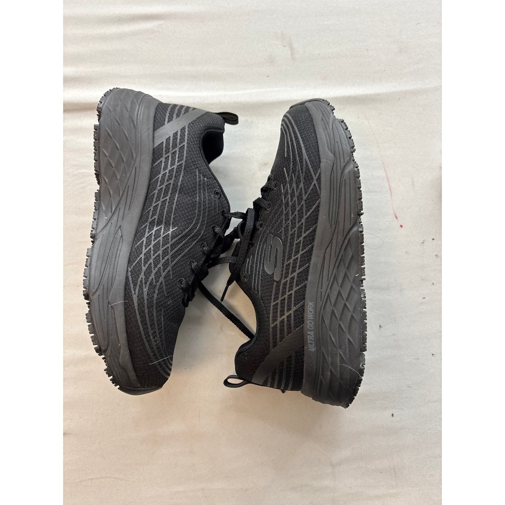 Skechers Work Ultra Go Work Slip Resistant Wide Fit Shoes Black 108016W Womens 9